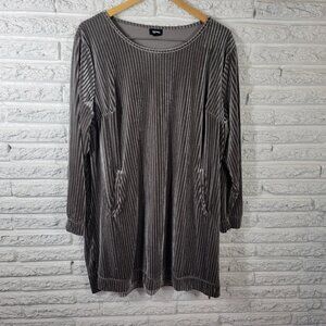 Tacera Womens Swim Coverup 2X Plus Robe Dress Gray Velour Soft Comfy SWE102E